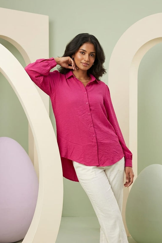 Hot Pink Statement Shirt | Bold Minimal Chic