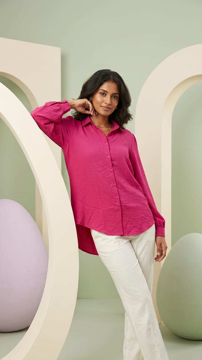 Hot Pink Statement Shirt | Bold Minimal Chic