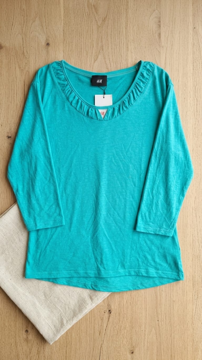 Teal Ruffle Neck Top | Soft Everyday Elegance