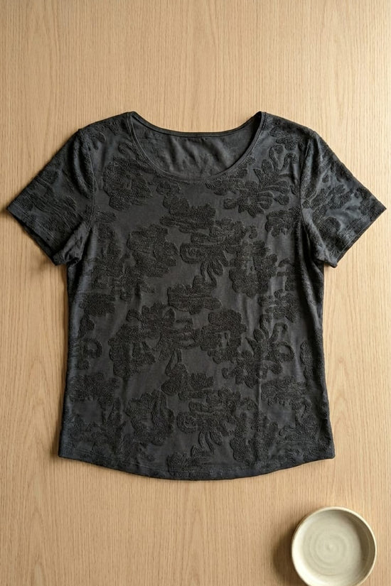 Black Textured Tee | Minimal Everyday Essential