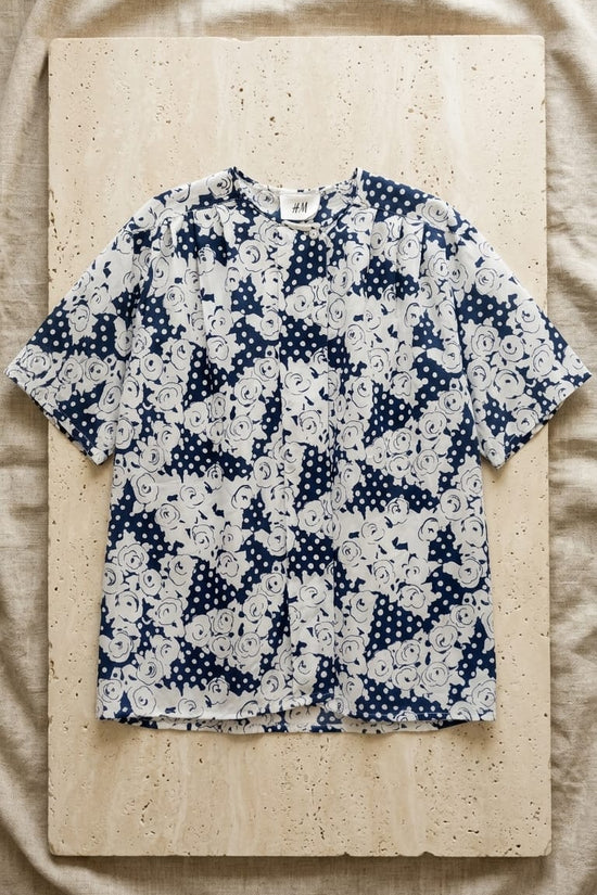 Navy Floral Printed Top | Elegant Everyday Wear