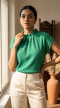 Emerald Textured Top | Chic Minimal Everyday Wear