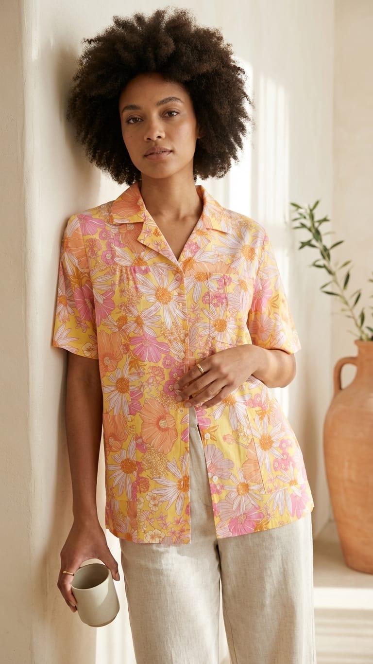 Sunshine Floral Printed Shirt for Women | Summer Casual Chic Top