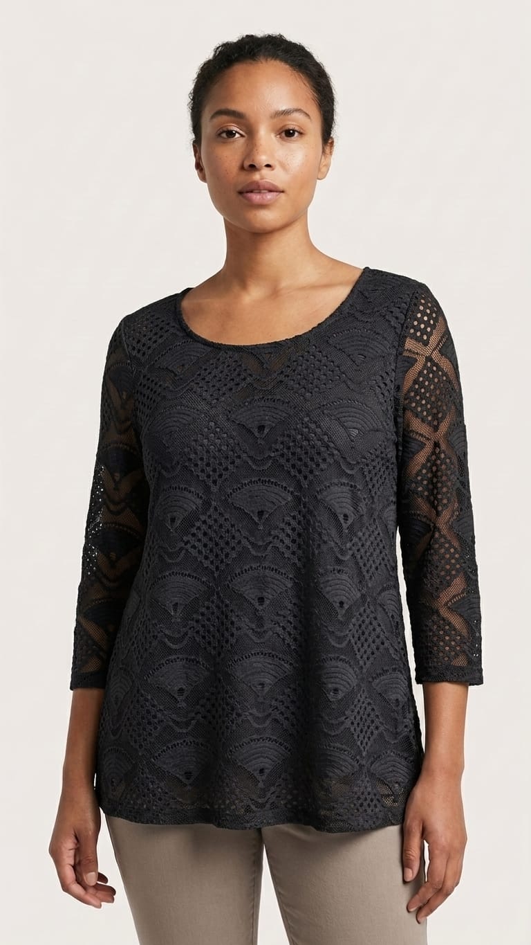 Elegant Black Lace Top for Women | Semi-Formal & Party Wear