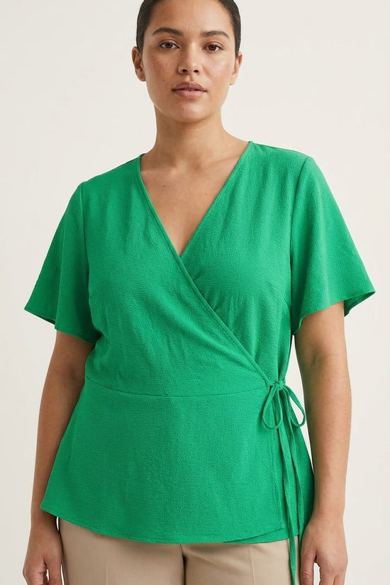 Emerald Wrap Top | Flattering Waist Tie Fit
