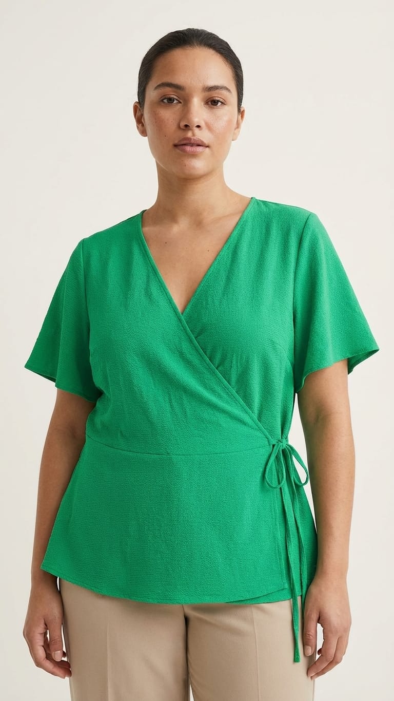 Emerald Wrap Top | Flattering Waist Tie Fit
