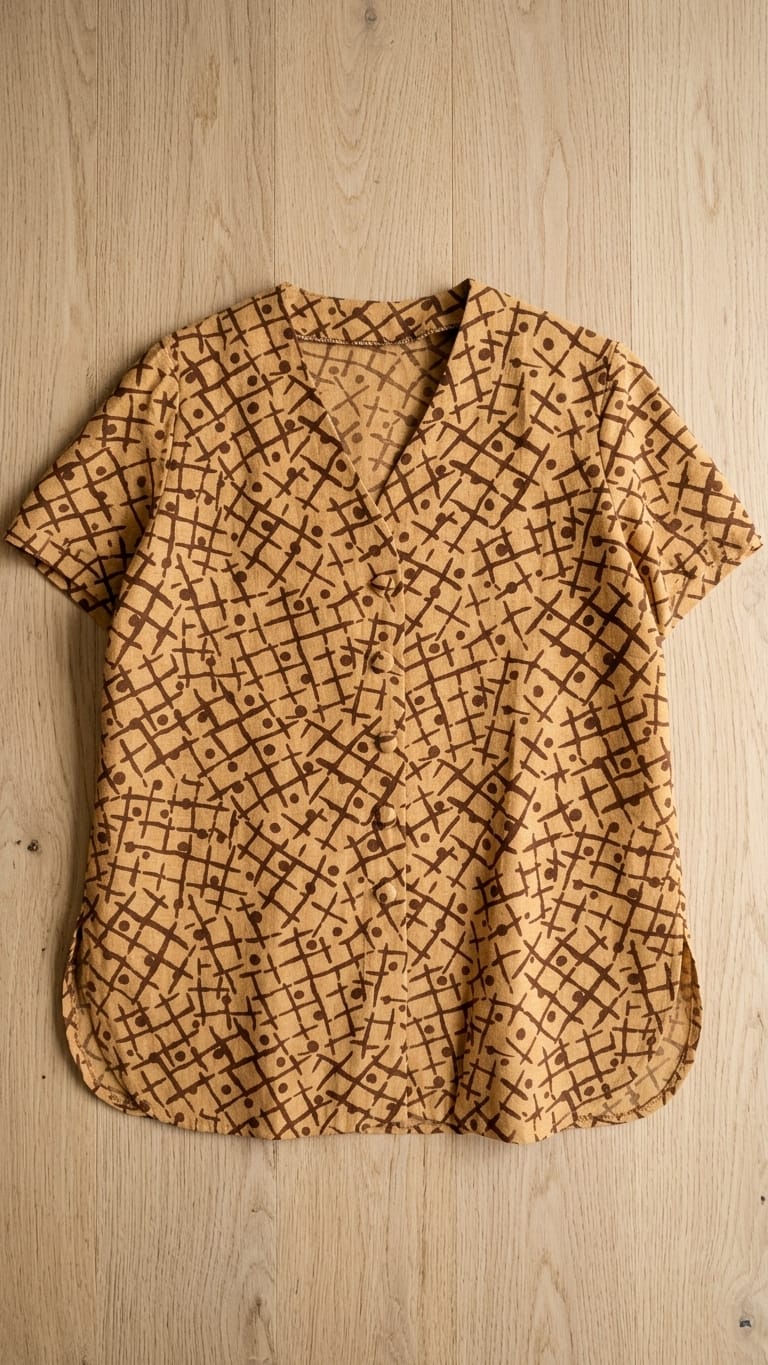Earthy Geometric Print Shirt | Everyday Smart Casual