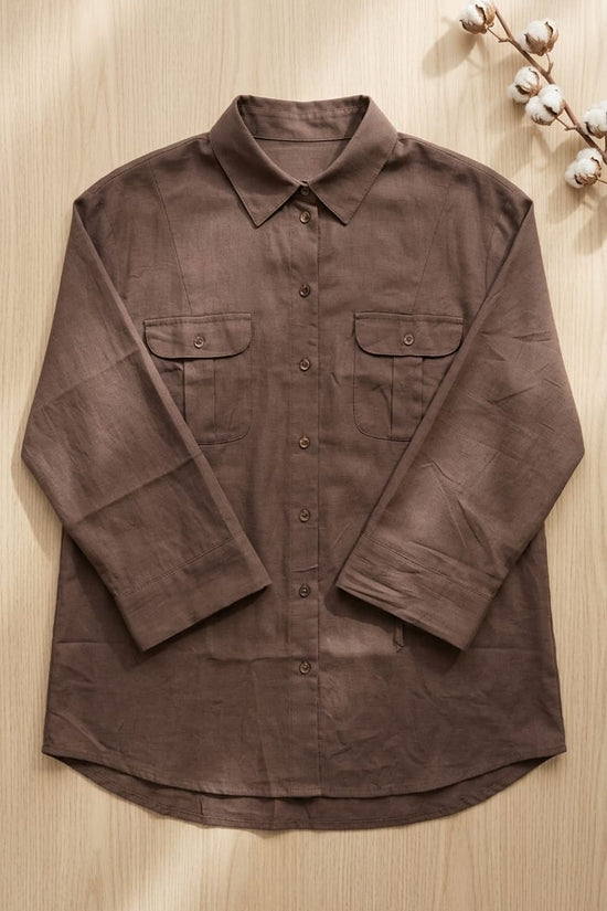 Classic Brown Oversized Shirt for Women | Premium Everyday Wear