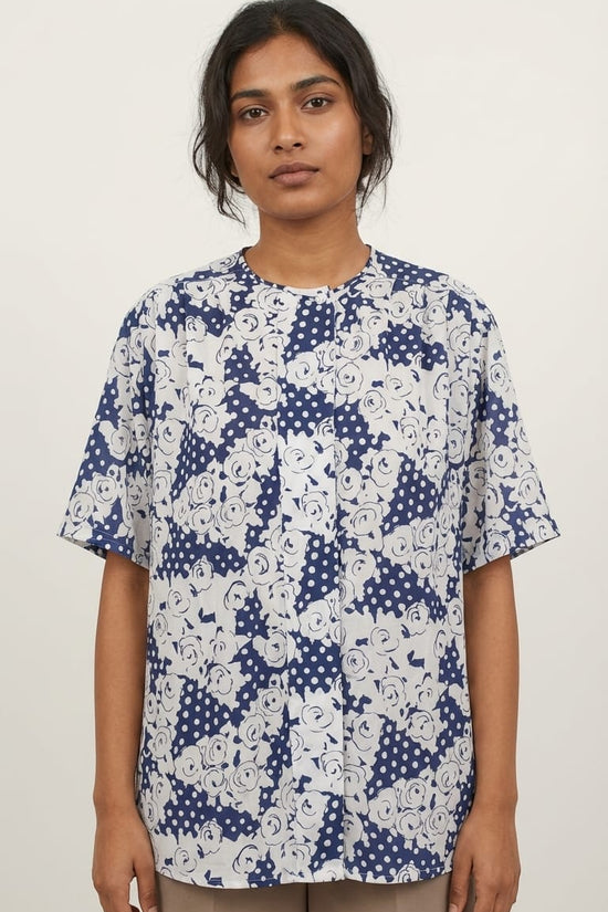 Navy Floral Printed Top | Elegant Everyday Wear
