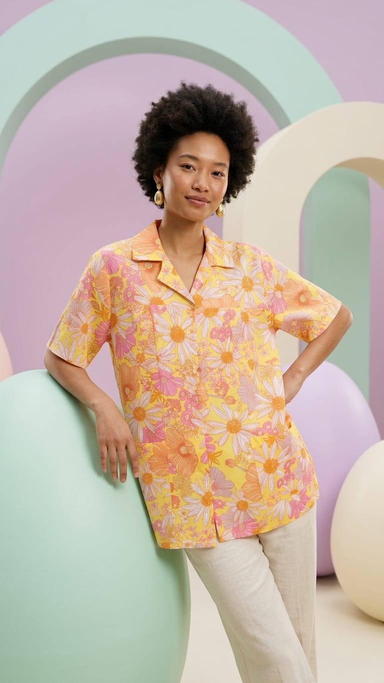 Sunshine Floral Printed Shirt for Women | Summer Casual Chic Top