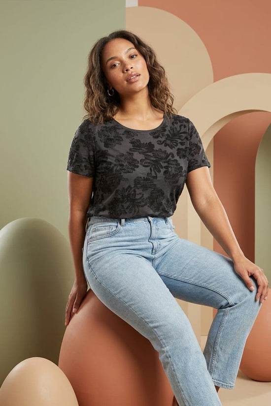 Black Textured Tee | Minimal Everyday Essential