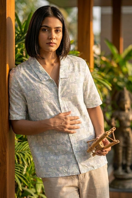 Pastel Floral Printed Shirt for Women | Soft Minimal Summer Top
