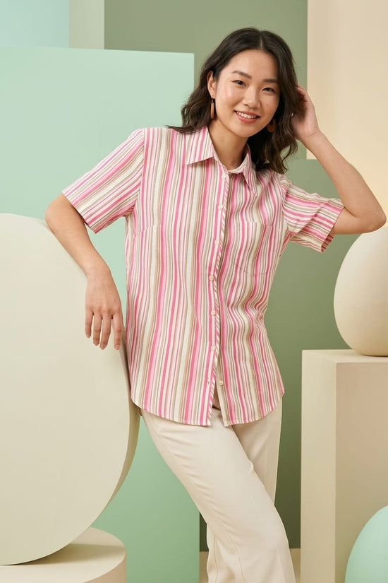 Pink Stripe Shirt | Casual Smart Everyday Wear