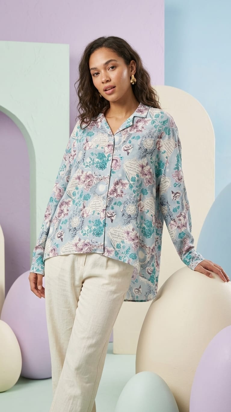 Vintage Pastel Floral Shirt | Soft Aesthetic Luxe