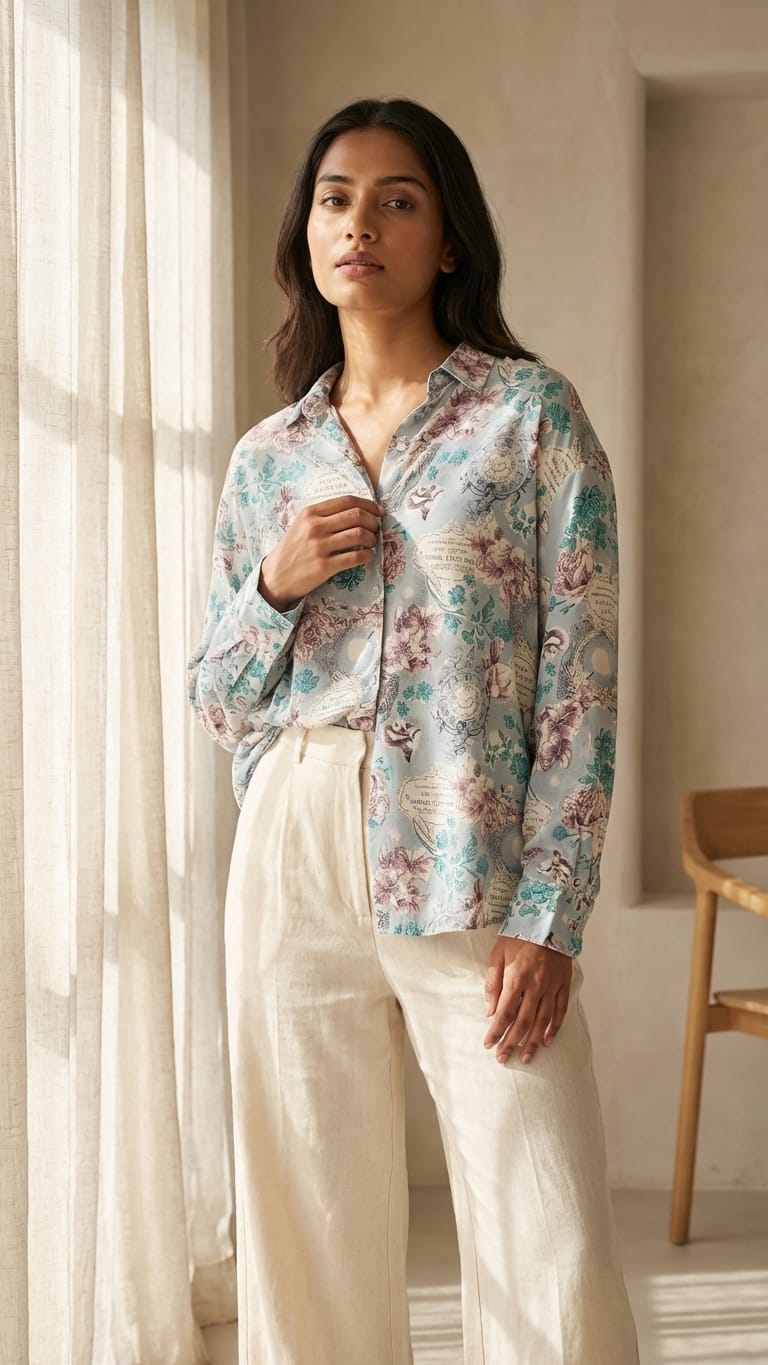 Vintage Pastel Floral Shirt | Soft Aesthetic Luxe