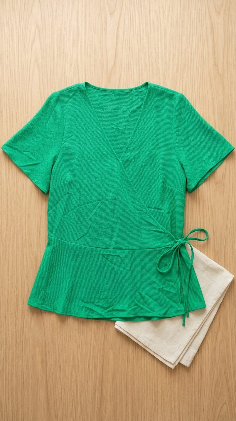 Emerald Wrap Top | Flattering Waist Tie Fit