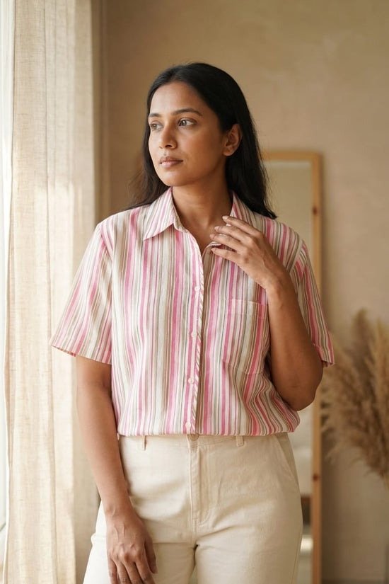 Pink Stripe Shirt | Casual Smart Everyday Wear