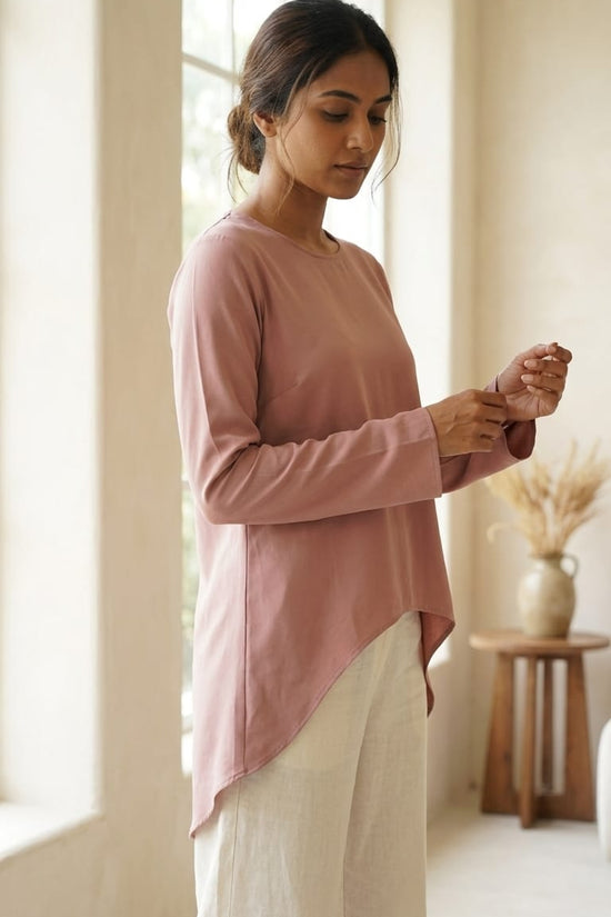 Blush High-Low Top | Soft Minimal Everyday Wear