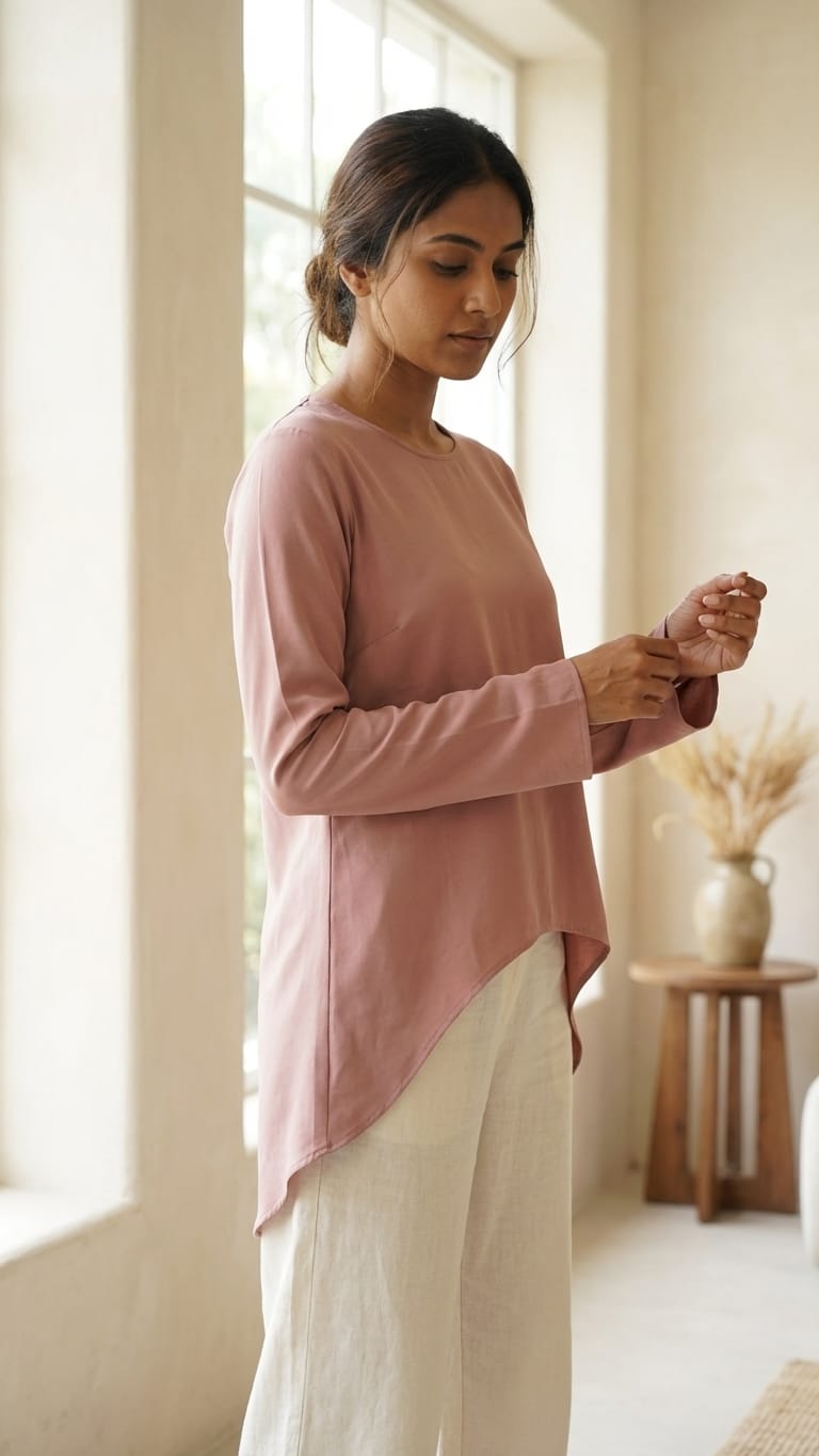 Blush High-Low Top | Soft Minimal Everyday Wear