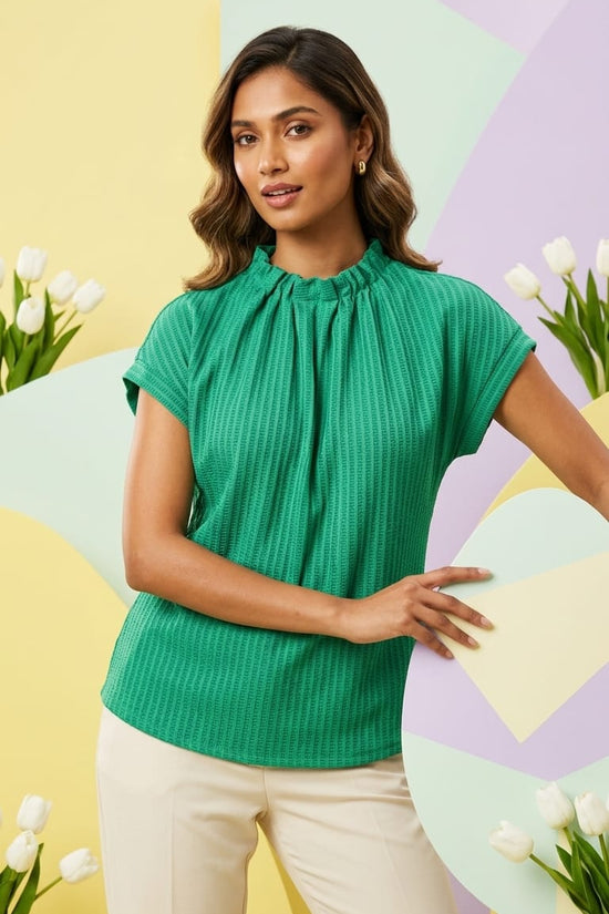 Emerald Textured Top | Chic Minimal Everyday Wear