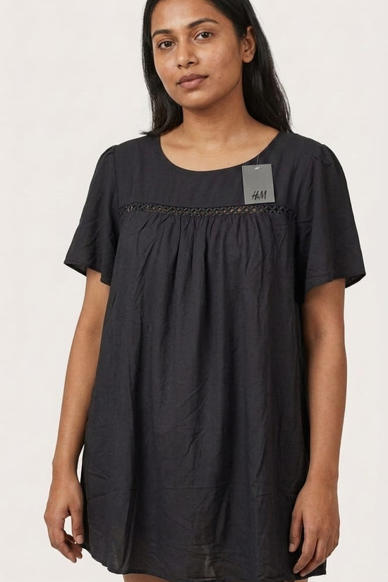 Black Flowy Babydoll Top for Women | Relaxed Elegant Casual Wear