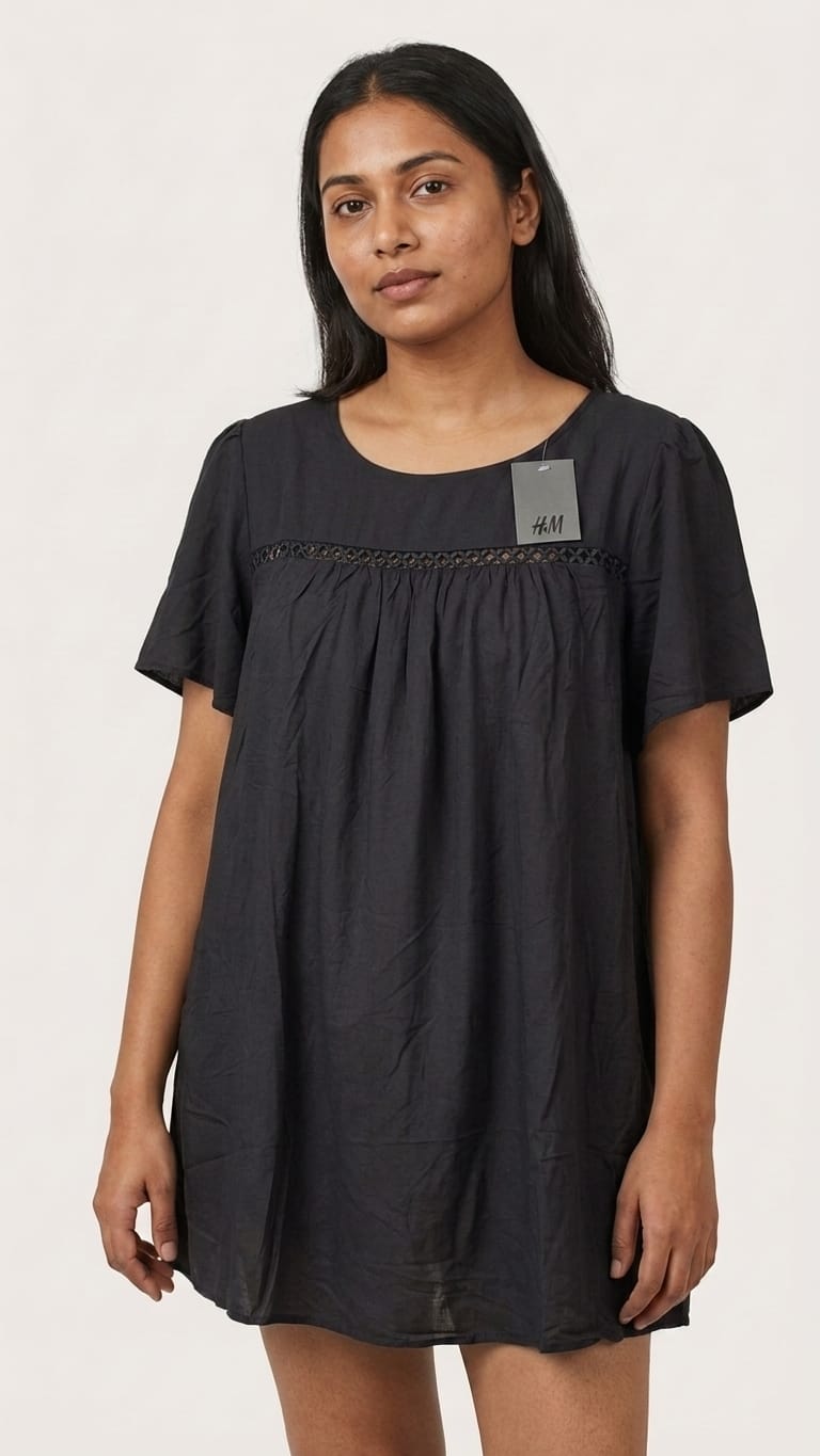 Black Flowy Babydoll Top for Women | Relaxed Elegant Casual Wear