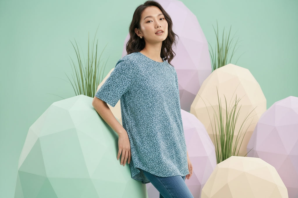 Mini Floral Blue Top | Easy Everyday Wear