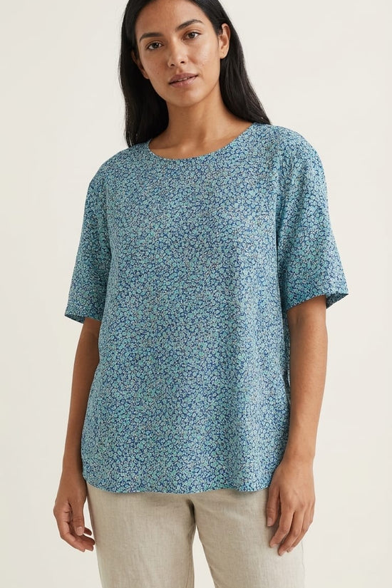 Mini Floral Blue Top | Easy Everyday Wear
