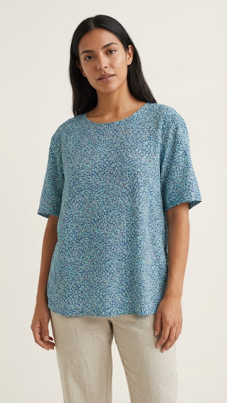 Mini Floral Blue Top | Easy Everyday Wear