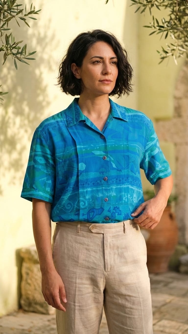 Blue Printed Casual Shirt for Women | Everyday Comfort Wear