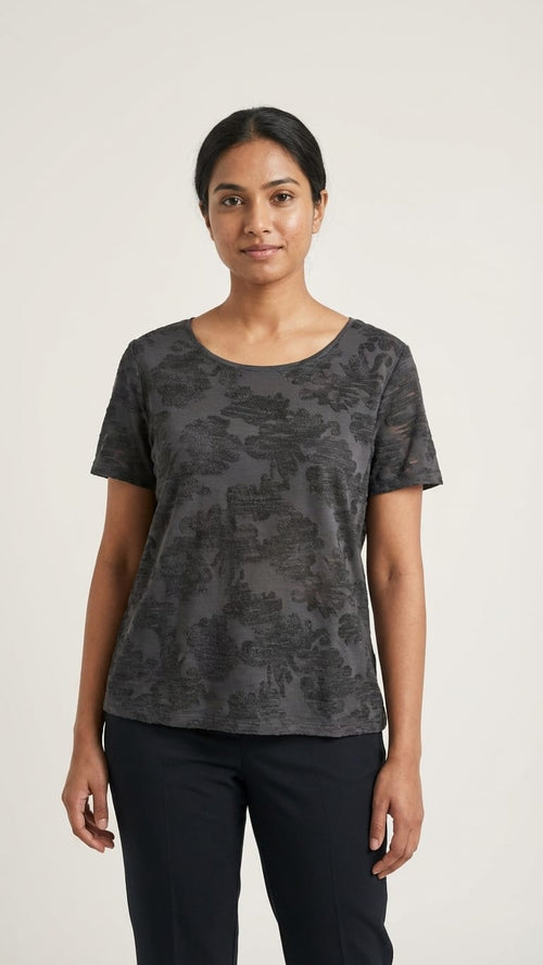 Black Textured Tee | Minimal Everyday Essential
