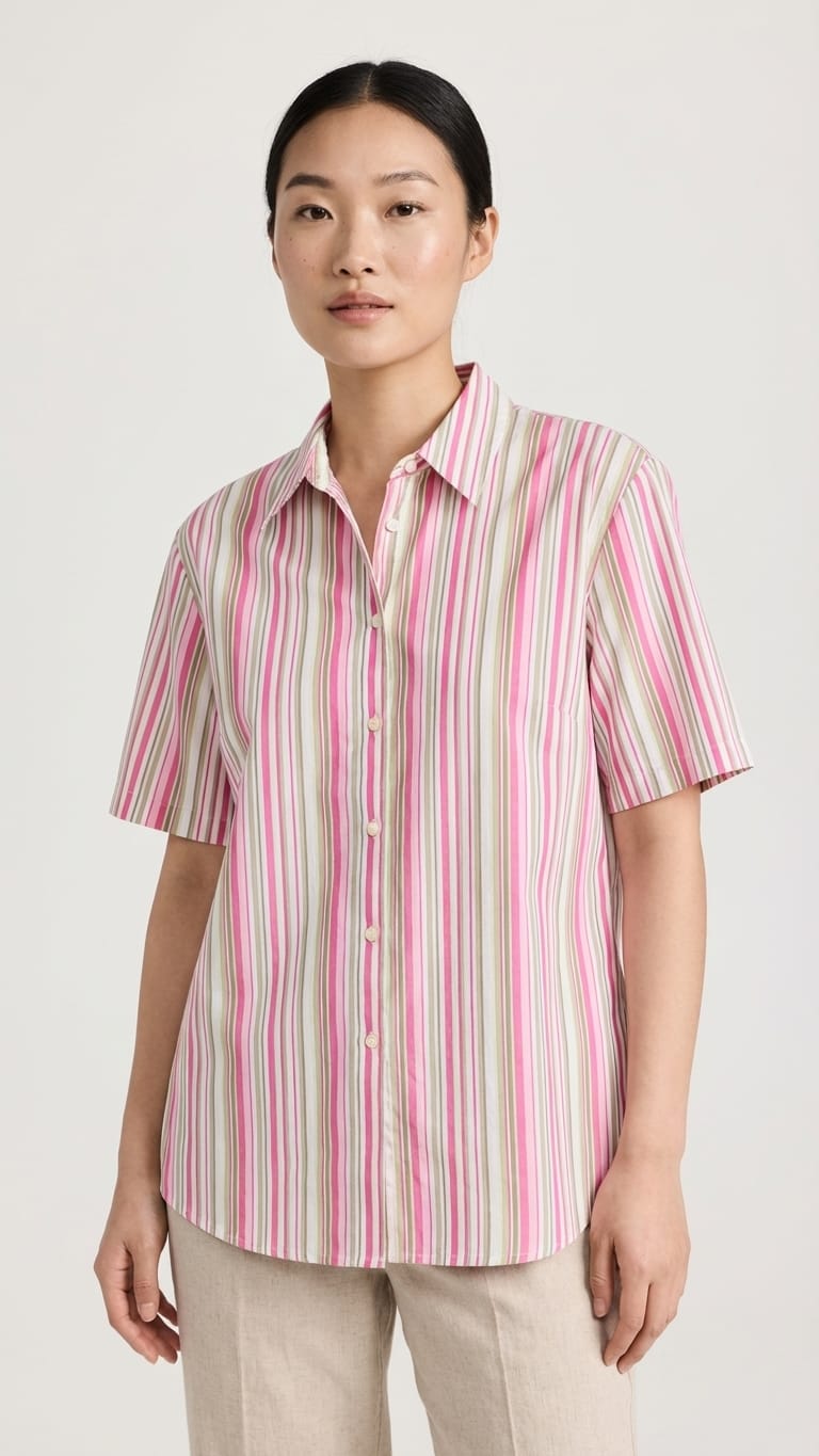 Pink Stripe Shirt | Casual Smart Everyday Wear