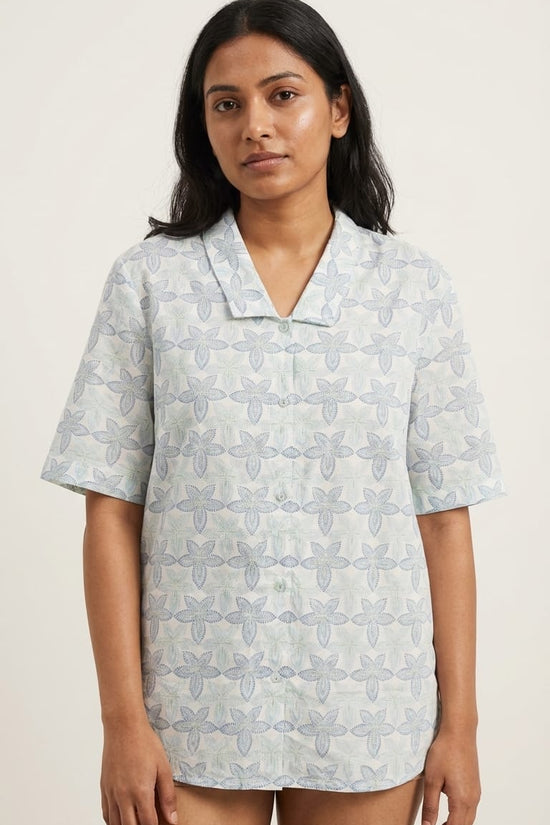 Pastel Floral Printed Shirt for Women | Soft Minimal Summer Top