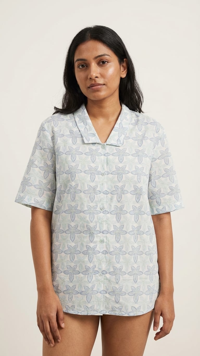 Pastel Floral Printed Shirt for Women | Soft Minimal Summer Top