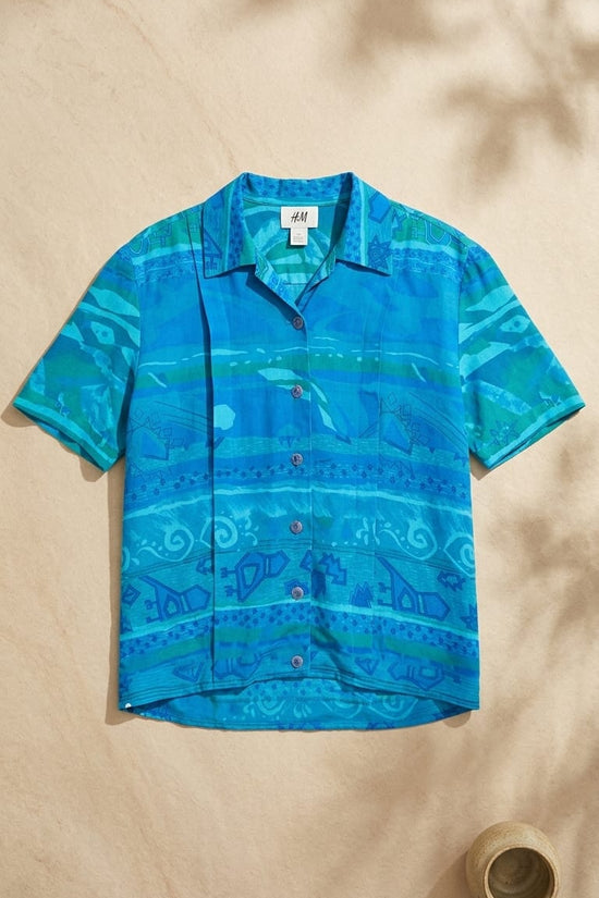Blue Printed Casual Shirt for Women | Everyday Comfort Wear
