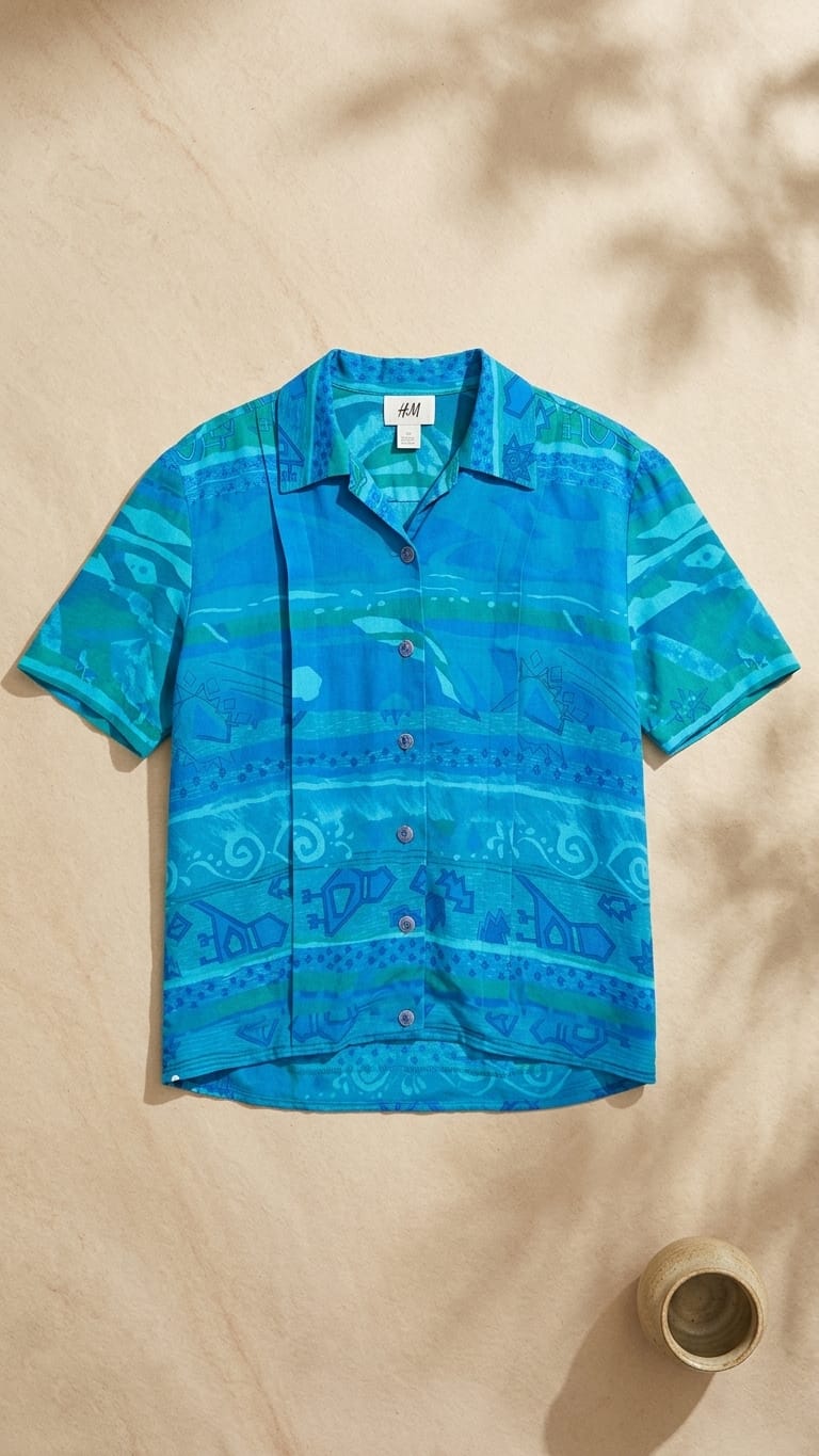 Blue Printed Casual Shirt for Women | Everyday Comfort Wear