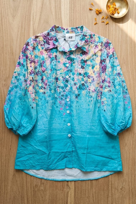 Aqua Floral Shirt | Soft Pastel Everyday Wear