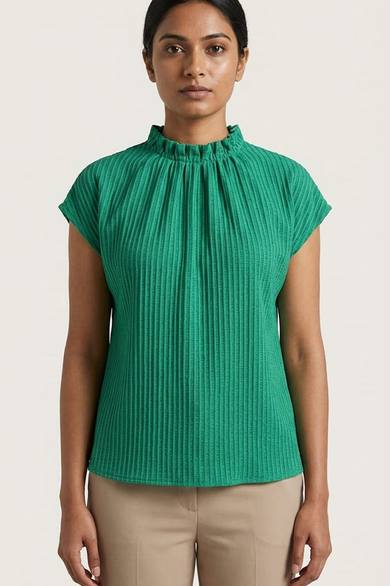Emerald Textured Top | Chic Minimal Everyday Wear