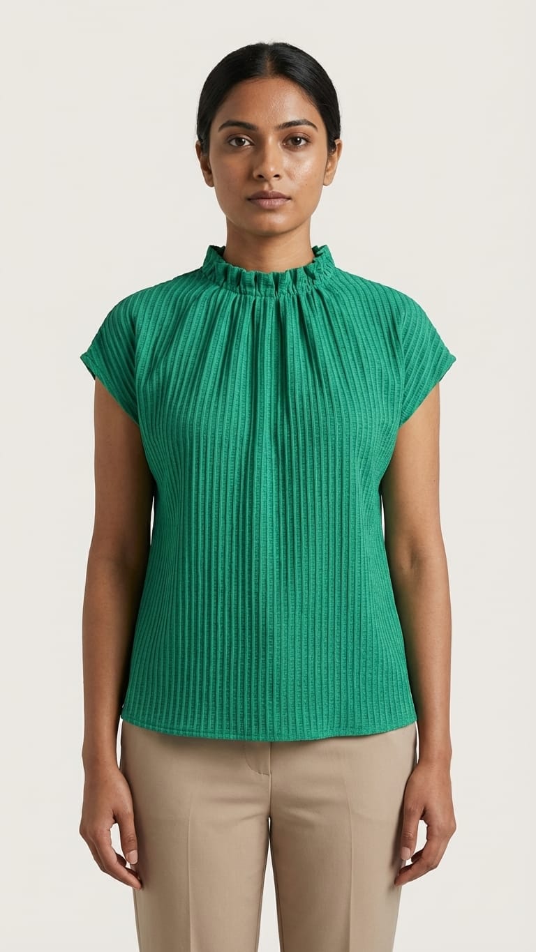 Emerald Textured Top | Chic Minimal Everyday Wear