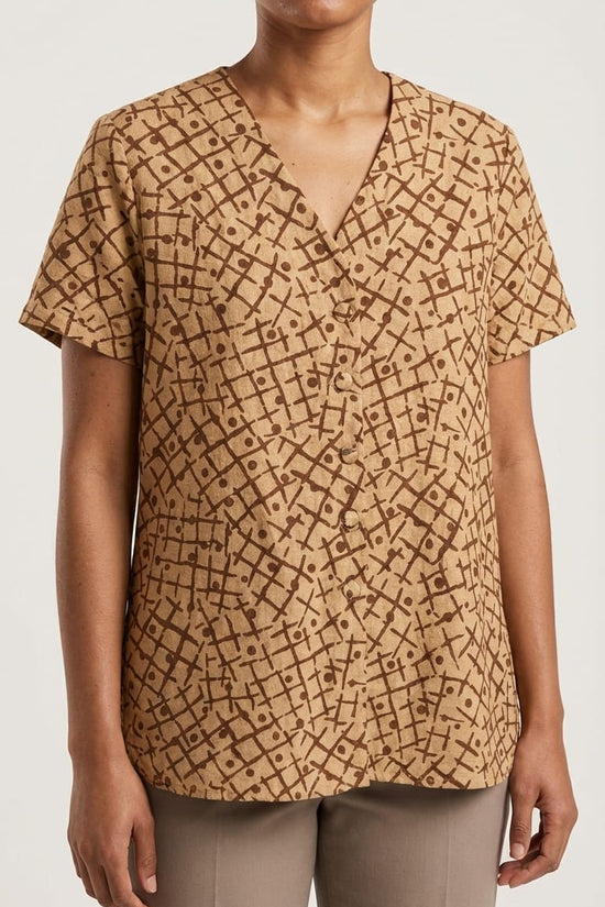 Earthy Geometric Print Shirt | Everyday Smart Casual