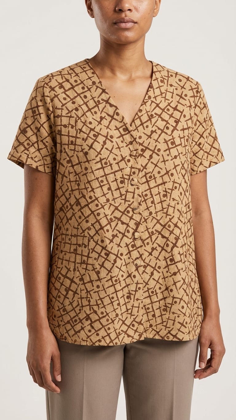 Earthy Geometric Print Shirt | Everyday Smart Casual