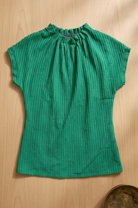 Emerald Textured Top | Chic Minimal Everyday Wear