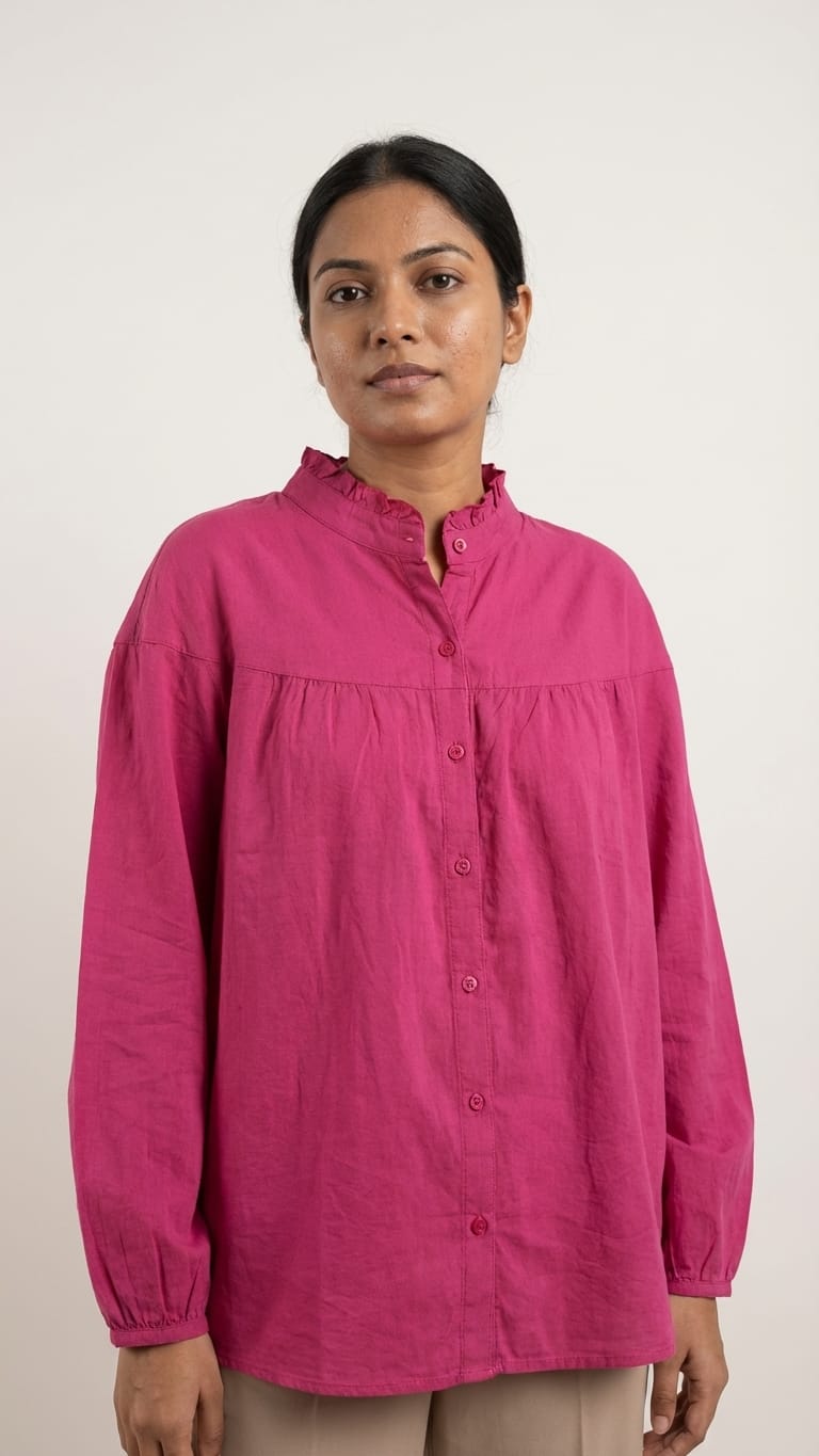 Fuchsia Cotton Relaxed Shirt | Bold Everyday Chic