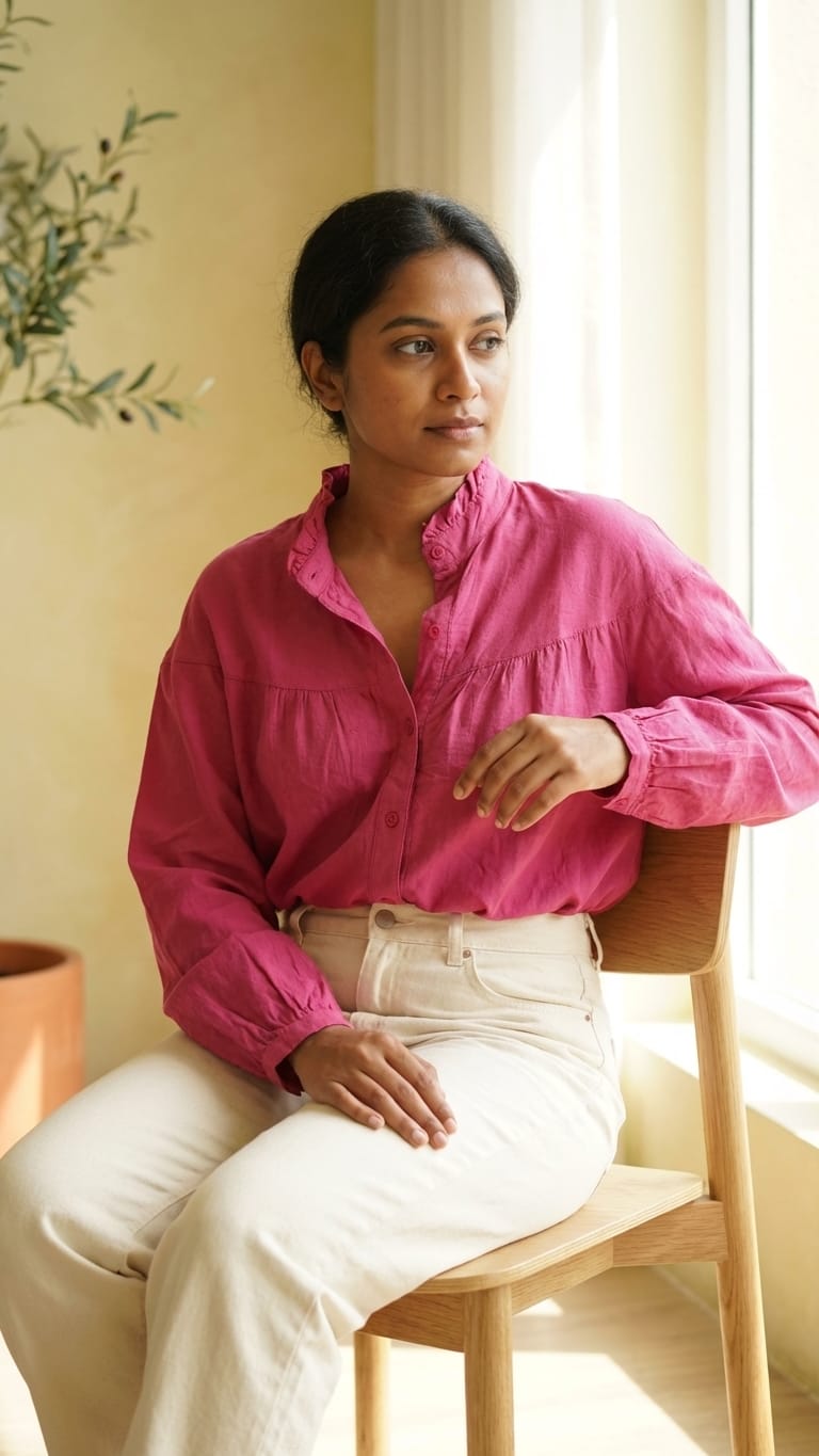 Fuchsia Cotton Relaxed Shirt | Bold Everyday Chic