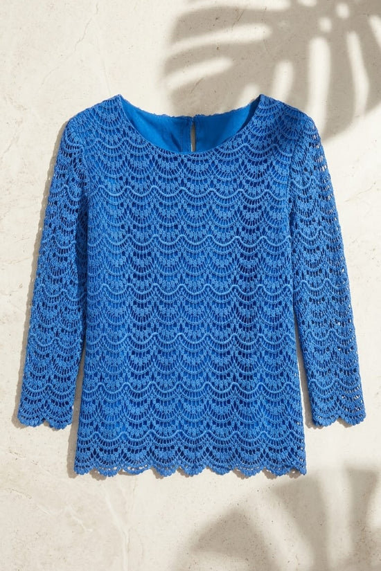 Elegant Blue Lace Kurti Top – Premium Daily Wear
