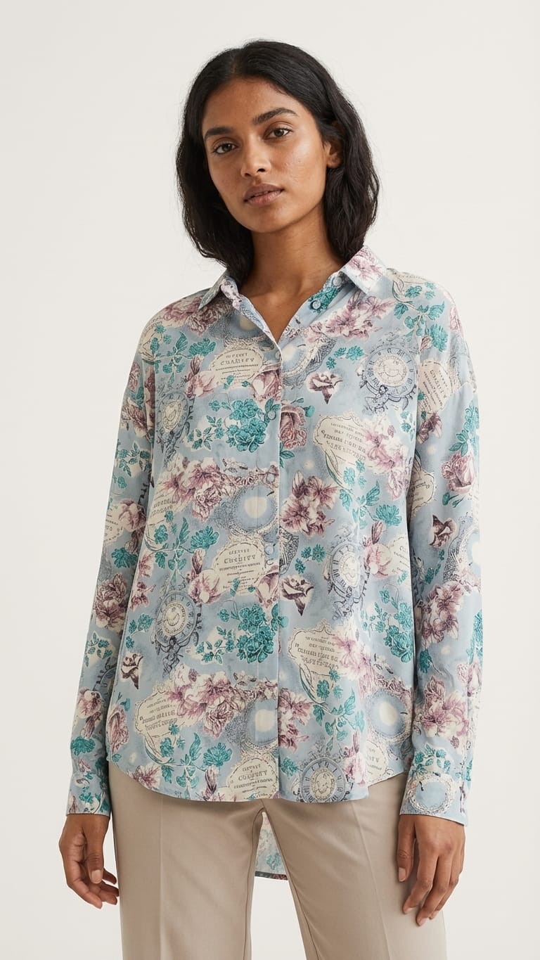 Vintage Pastel Floral Shirt | Soft Aesthetic Luxe