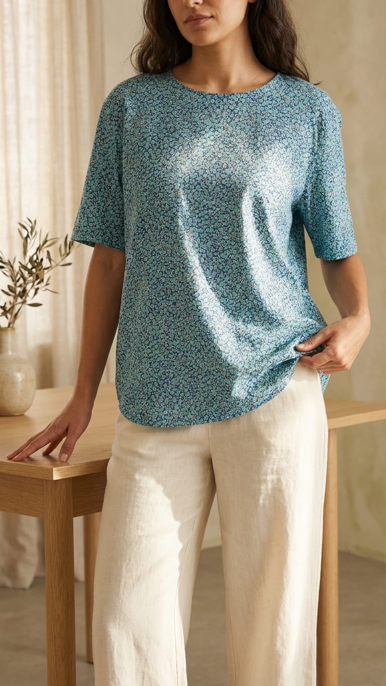 Mini Floral Blue Top | Easy Everyday Wear